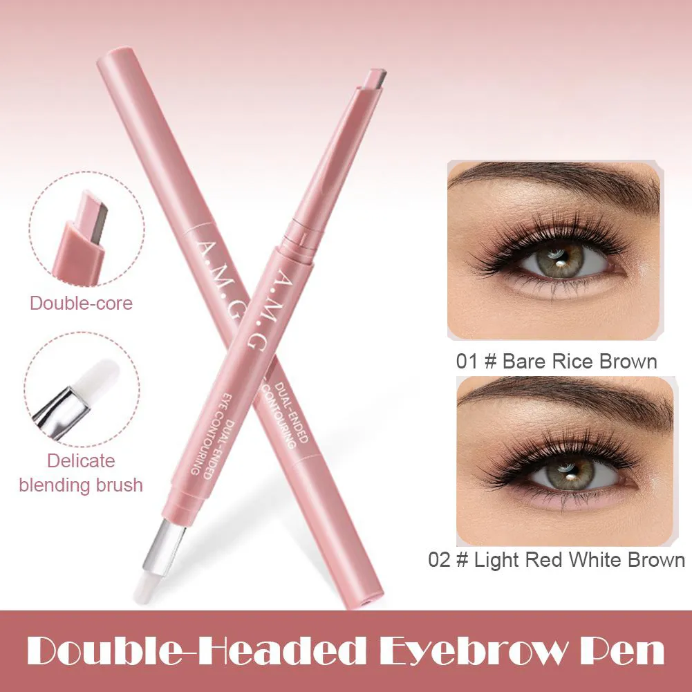 Dobbelthovedet Silkworm Eyeliner Pen Cremet Glat Blendbar Liggende Silkworm Blyant under øjet Highlight Contouring Pen med pensel — image 1