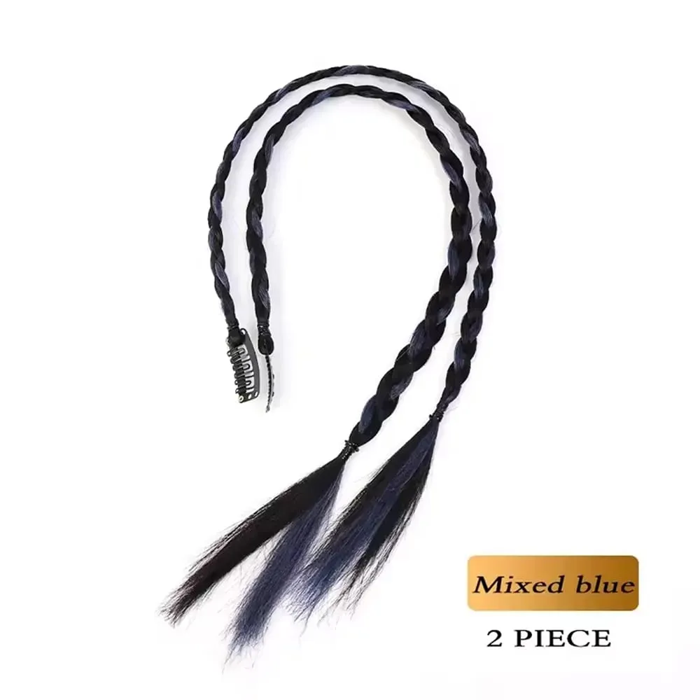 สังเคราะห์ 2pcs Braid วิกผม Strong BB คลิป Y2k เครื่องเทศสาวมวย Braid หางม้าน้ำหนักเบากล่อง Braid หางม้าชิ้นสำหรับสตรี — image 9