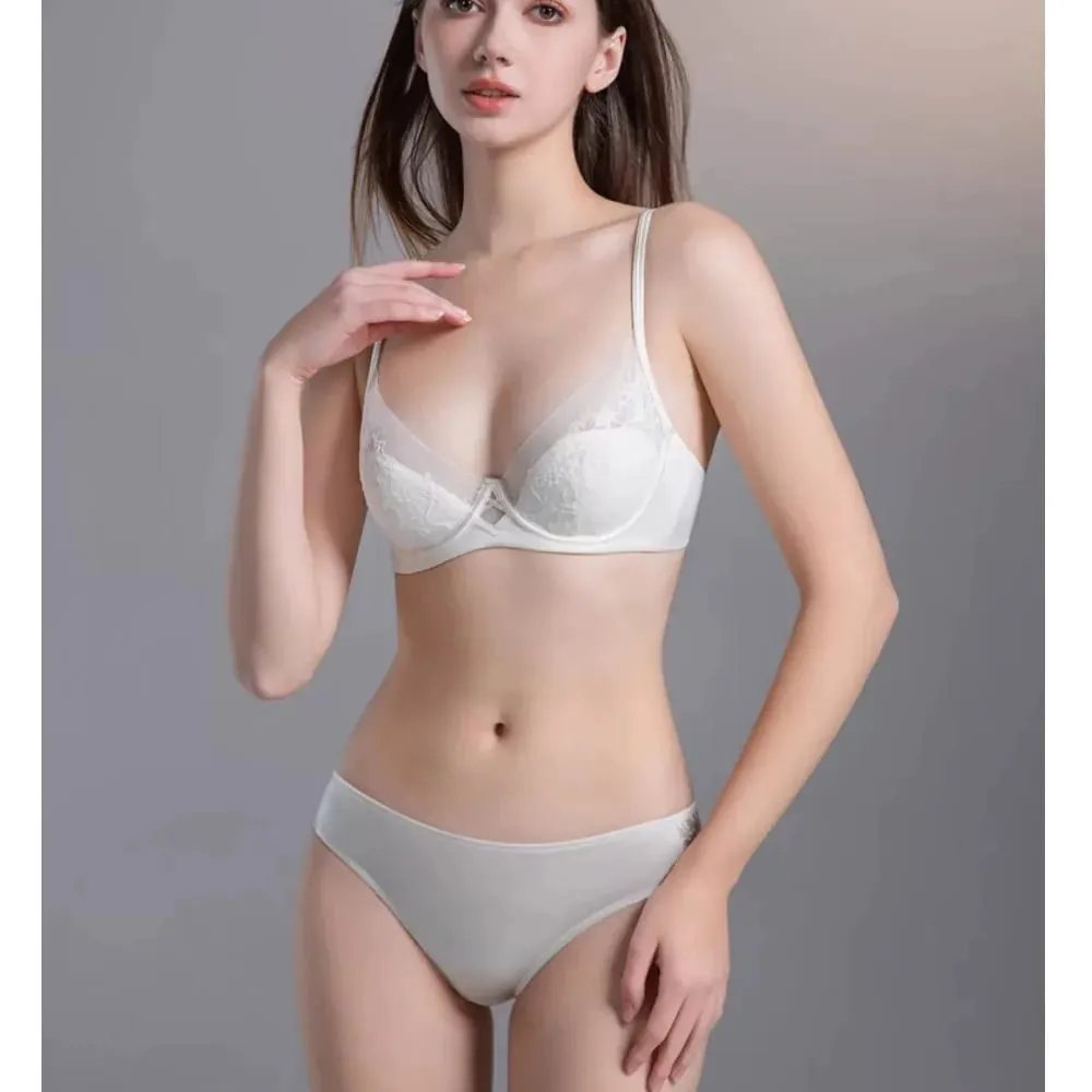 Gelin Şenlikli Kırmızı Dantel Intimates Kiti Yumuşak Balenli Ince Fincan Şınav Destek iç çamaşırı seti Küçük Göğüs 32-38 Kadın iç çamaşırı — image 4
