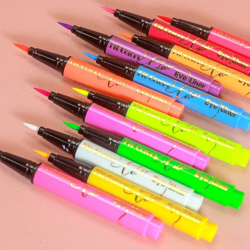 Pena Eyeliner Cair Cahaya Neon UV Tahan Air Cat Warna Wajah Neon Warna-warni Riasan Mata Panggung Seni Pesta Natal Halloween — image 6