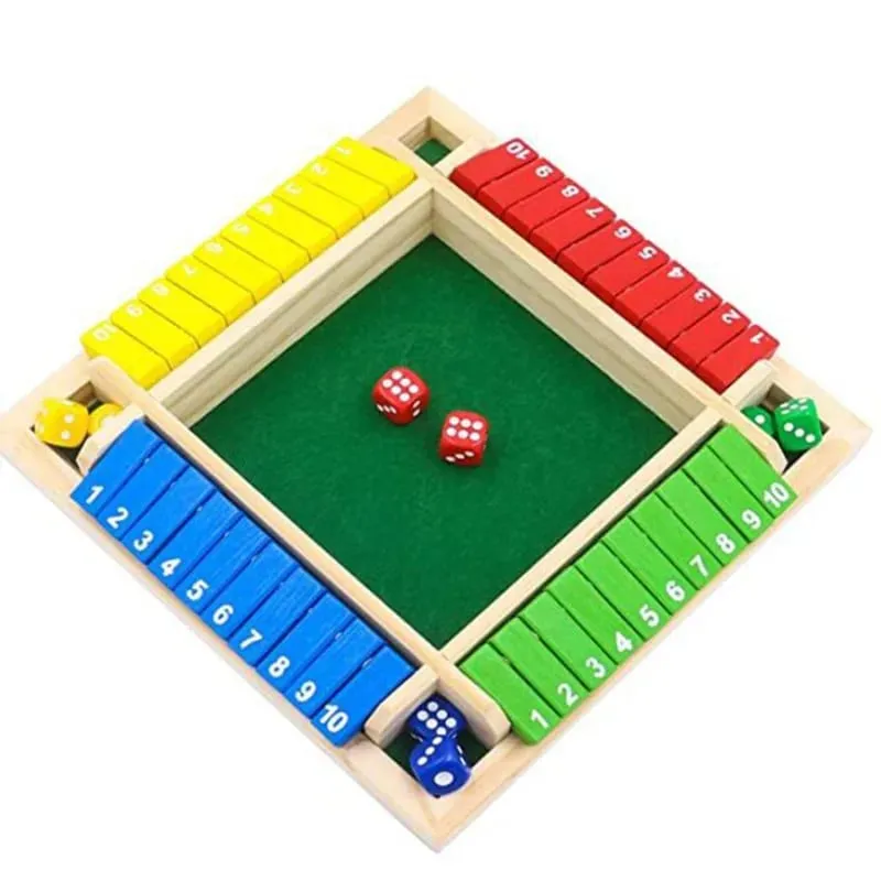 Deluxe quatre côtés 10 numéros fermer la boîte jeu de société jouet dés Club de fête jeux à boire pour les familles adultes — image 3