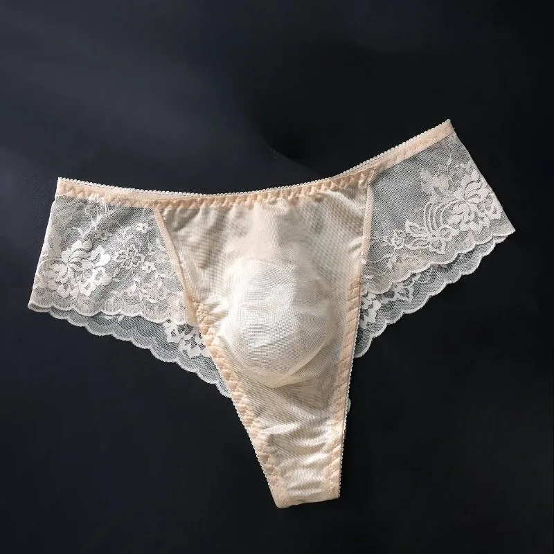 กางเกงในชาย ULTRA-บางลูกไม้ชุดชั้นใน SHEER Lmesh ยืดหยุ่นสูงกึ่งโปร่งใส Breathable Low-RISE กางเกง Sissy ชุดชั้นใน — image 4