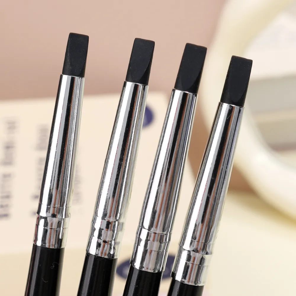Eyebrow Eyeliner Brush Professional Multi-purpose Silicone Flat Blade Eyeliner Brush Precise Detail Brow Contour Makeup Brushes — image 6