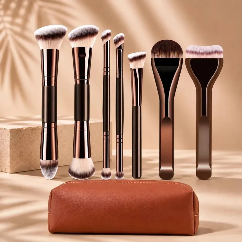 Professionelles Make-up-Pinsel-Set mit zwei Enden, mit Foundation-, Kontur-, Rouge-, Puder-, Lidschatten- und Concealer-Pinseln aus weichem Synthetik — image 4