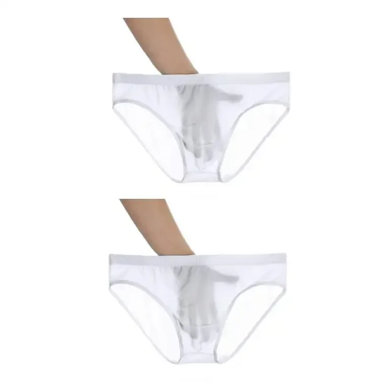 2PCS Ultra Thin Ice Silk กางเกง Plus ขนาด M-4XL สีทึบเยาวชนโปร่งแสงต่ำเอว Breathable เซ็กซี่ชายกางเกง — image 22