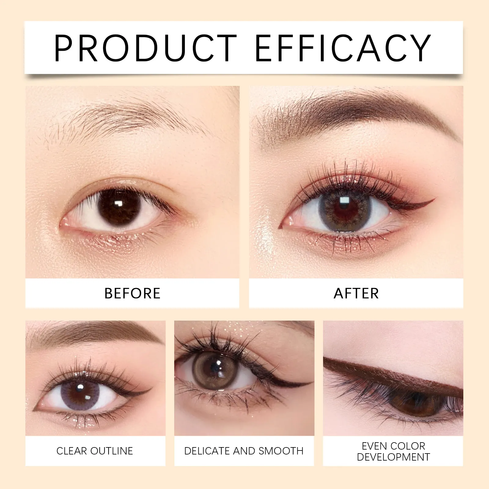 Zephoco Gel Eyeliner Pen Impermeabile Liscio Trucco Degli Occhi di Lunga Durata A Prova di Sudore A Prova di Olio A Prova di Sbavature Eye Liner Matita Trucco — image 4
