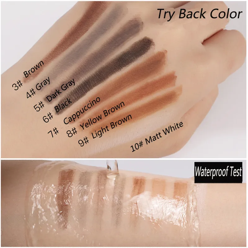 Pull Eyebrow Pencil Black Makeup High Quality Wild Line Eyebrow Pencil Hard Core Flat Head Pen White Waterproof — image 3