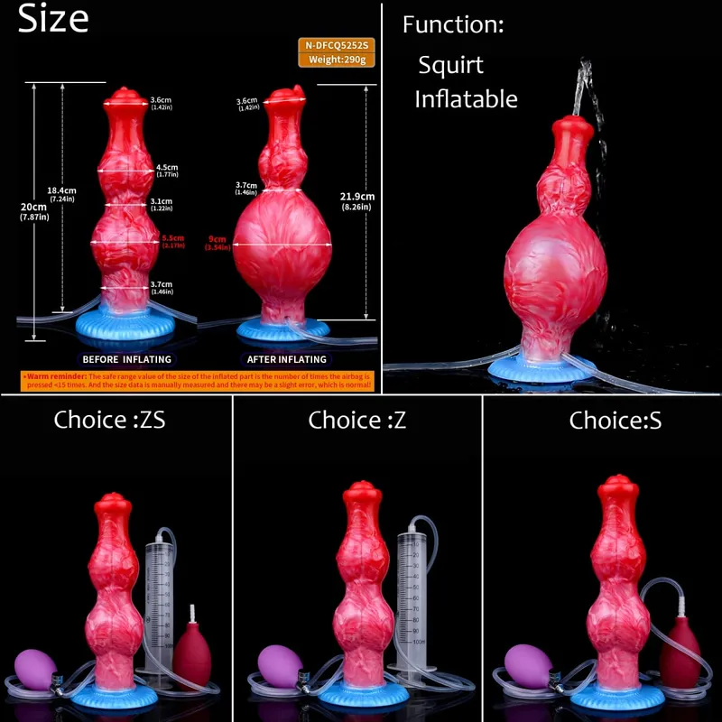 Silikon Şişme Boşalma Düğüm Yapay Penis Ayarlanabilir Çevresi Fışkırtma Fantezi At Penis Yetişkin Seks Oyuncakları Anal Dilatör — image 8