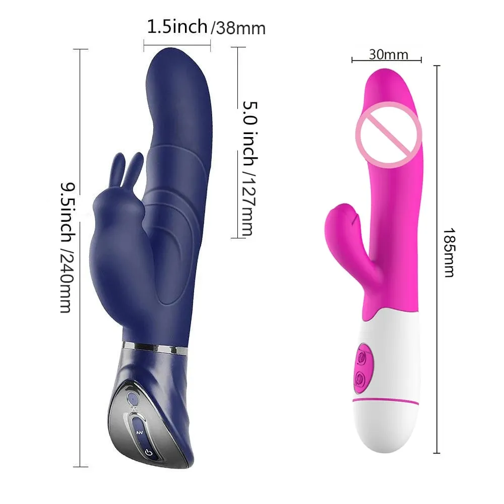 Jenama Penggetar Arnab Untuk Wanita Kelentit Perangsang Puting Faraj Palam Dubur Dildo Palsu Pelancap Wanita Mainan Seks Erotik 18 — image 6