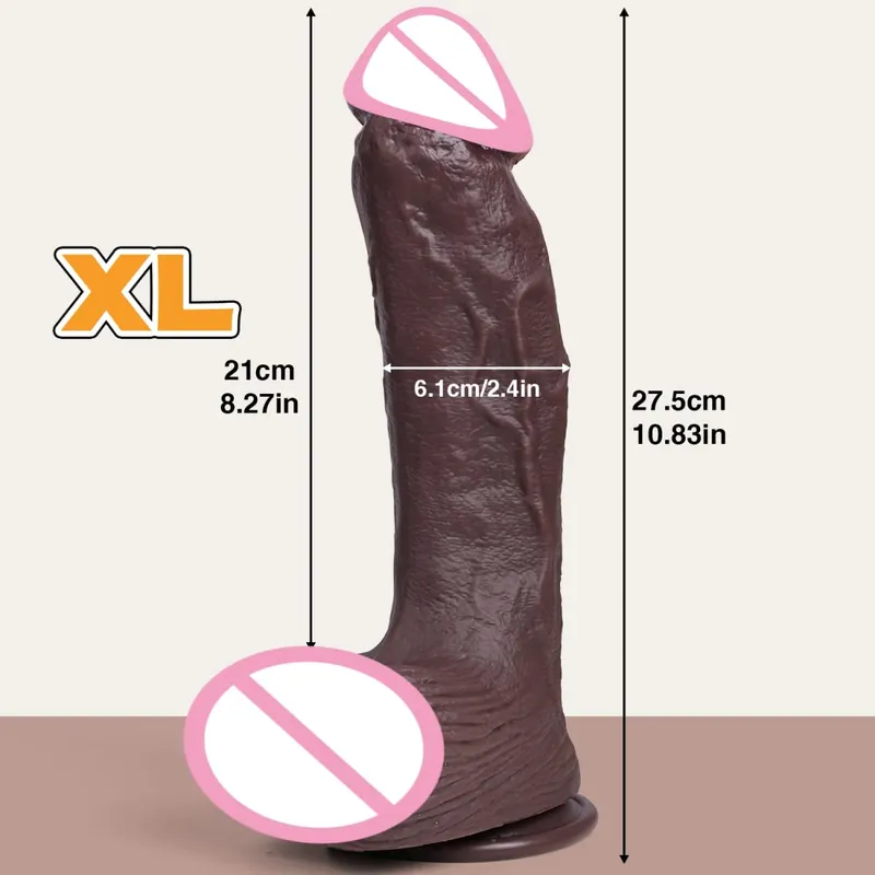 Kæmpe realistisk dildo dobbeltlags silikone penis blød stor pik 2 farver 4 størrelser til kvinder Onani sexlegetøj Voksen forsyninger — image 10