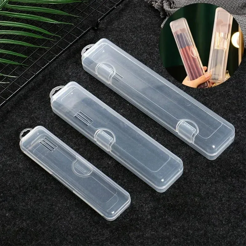 Přenosný organizér štětců na make-up Tužka na obočí Nádobí Hůlky Průhledné s víkem Úložný box Kuchyňské doplňky — image 2