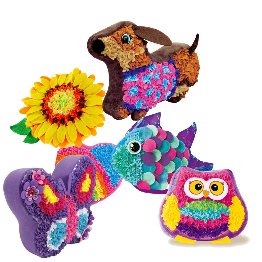 DIY pluszowa poduszka dla dzieci ręcznie robiona poduszka pakiet materiałów miękka zabawka Kawaii urocza lalka dla dzieci Puzzle dla dzieci zabawki wykonane ręcznie zestawy prezenty dla dziewczynek