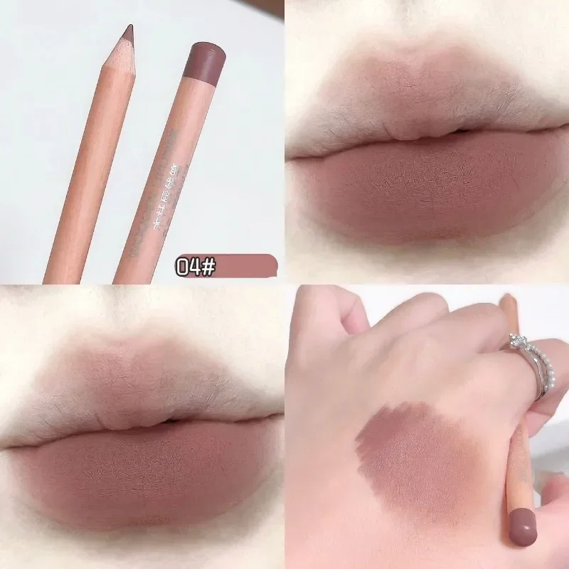 Bean Paste Pink Lip Liner ปากกา Professional Lip Liner ดินสอ Velvet Matte Lip Non-stick Cup Nude ลิปสติกปากกา Contour Line แต่งหน้า — image 10