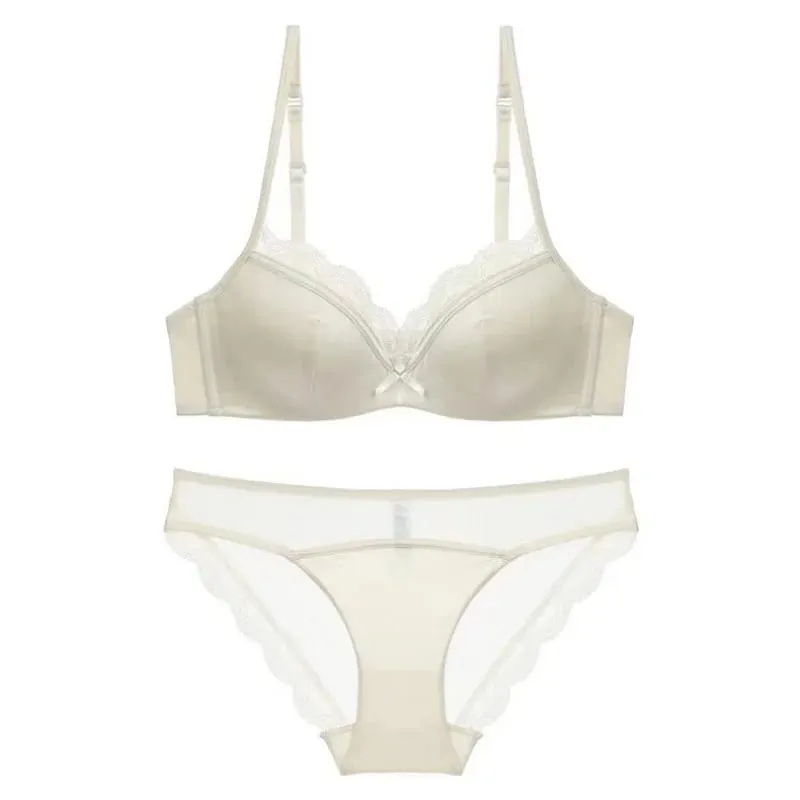 Intimo di pizzo francese femminile traspirante sezione sottile regolabile anti-cedimento confortevole pizzo sessuale seno piccolo reggiseno raccolto — image 3