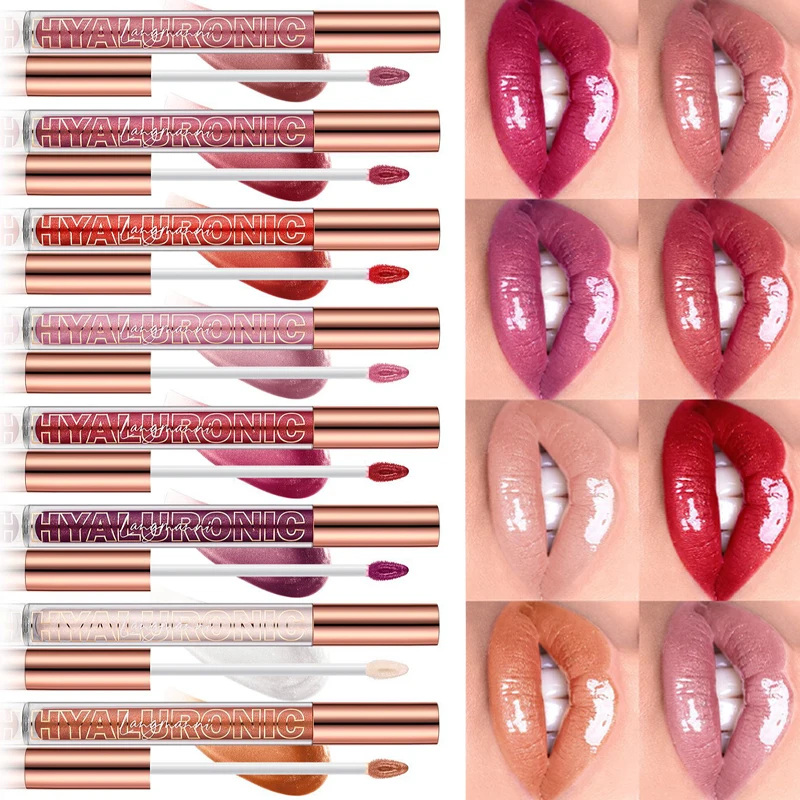 Pearlescent Glitter Plumping Lip GLOSS Diamond Glitter Nude สีชมพู Liquid ลิปสติก SHINY Glass กันน้ำเซ็กซี่ Lip Tint Lip Makeup — image 7
