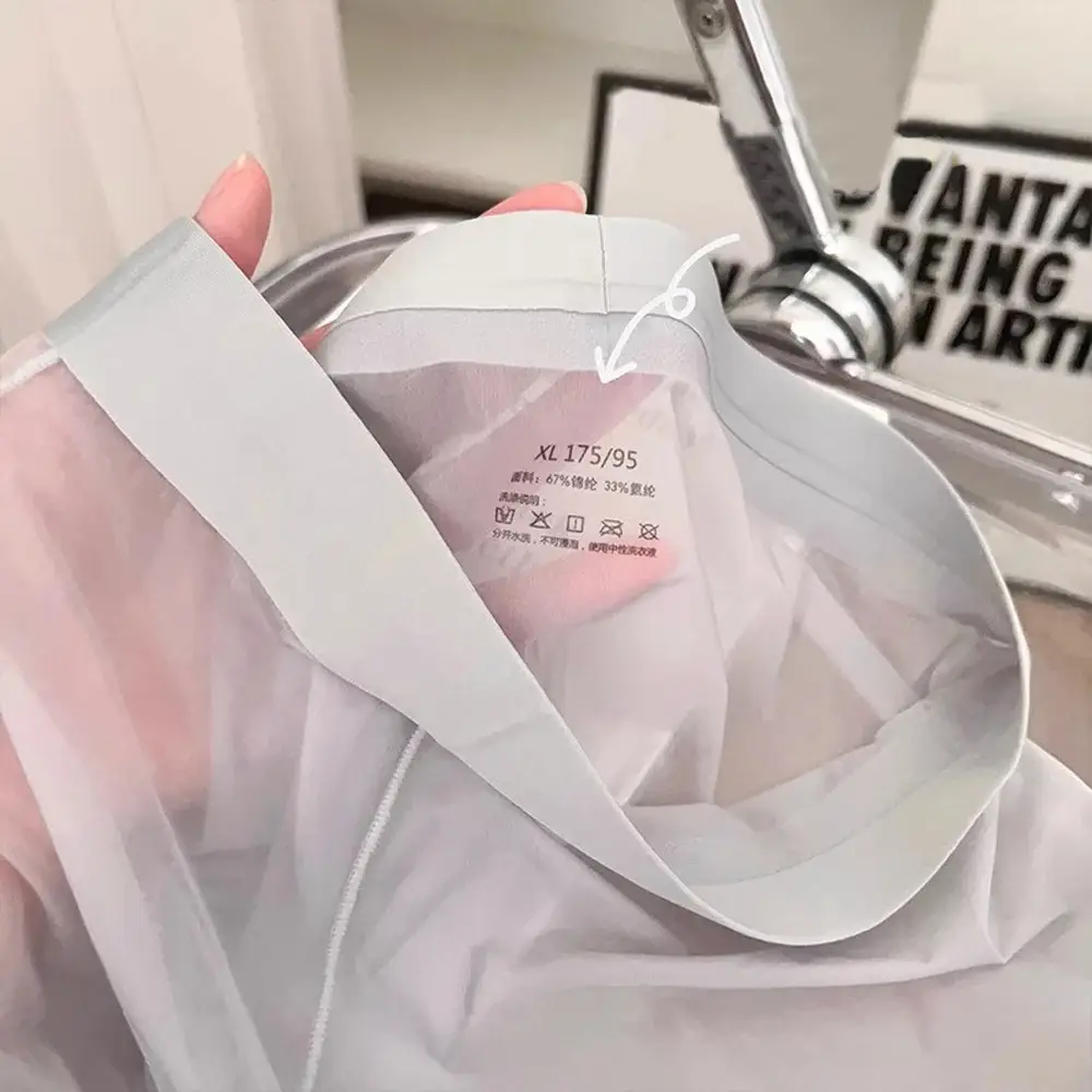Mutandine da uomo elastiche sexy da uomo Asciugatura rapida Boxer ultrasottili Boxer trasparenti Intimo U Custodia rigonfiamento Sexy Und — image 5