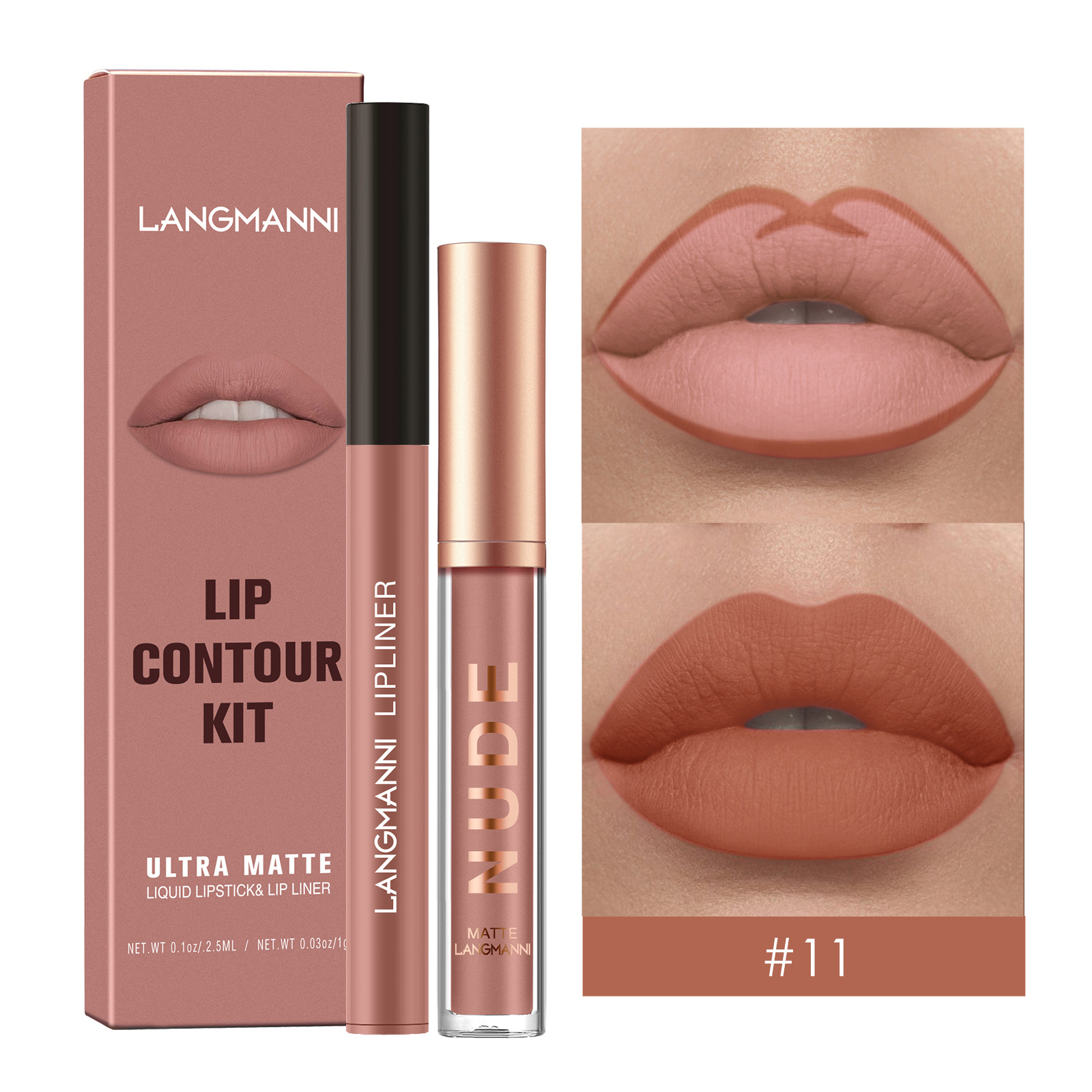 Waterproof Lasting Matte Velvet Lip Gloss Lip Liner Set 2pcs/set Lipliner Pen and Lip Gloss Combination Set Lips Contour Makeup — image 8