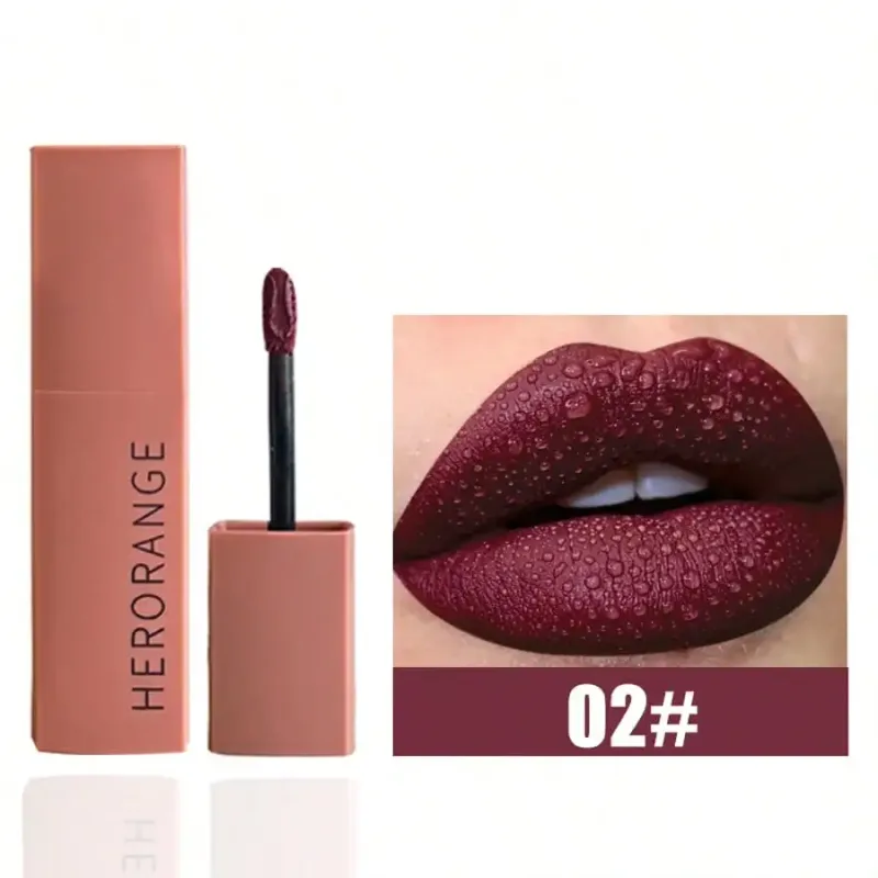 Herorange Velvet Matte Lip Mud – Langanhaltender, nicht verblassender, studentenfreundlicher Lippenstift mit mattem Finish — image 5