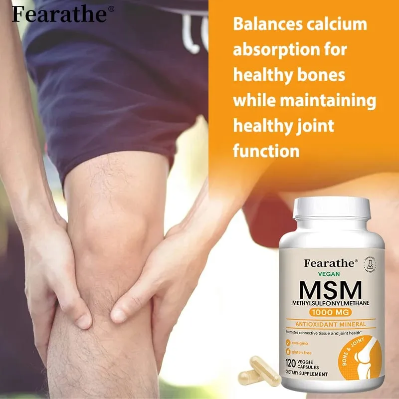 Fearathe Methylsulfonylmethane(MSM)1000 Mg Antioxidant Promotes Joint Health Balanced Calcium Absorption Non-GMO Gluten-free — image 6