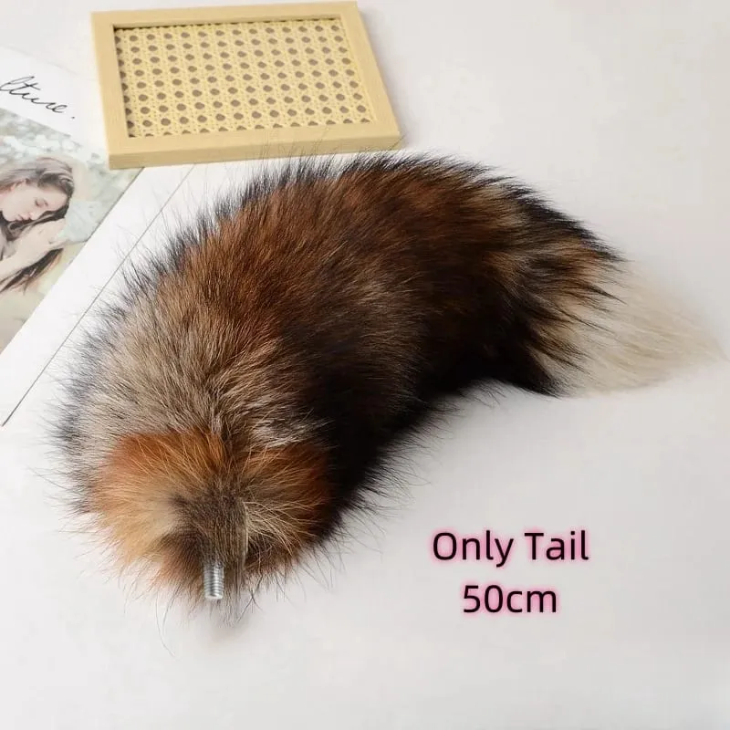 30-100 cm Sexy Real Fox Tails con Separabile Divertente Butt Plug per Coppia BDSM Cosplay Per Adulti Dolce Amore Giochi Giocattoli Del Sesso — image 8