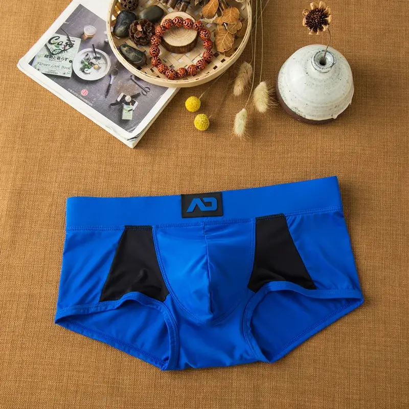 Ropa interior de seda de leche de ángulo plano para hombre, bóxers de talle bajo, cómodos y agradables para la piel, transpirables, suaves como la seda, de secado rápido — image 7