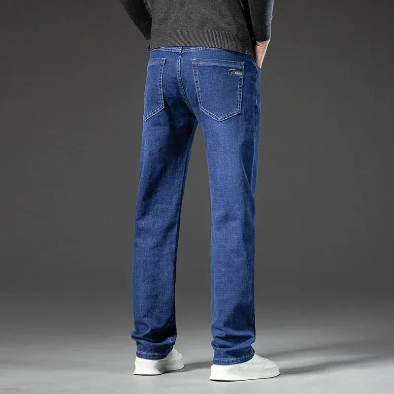 Jean droit pour hommes, pantalon en Denim, Style classique, extensible, décontracté, grande taille 40 42 44 46, printemps-automne 2025 — image 5