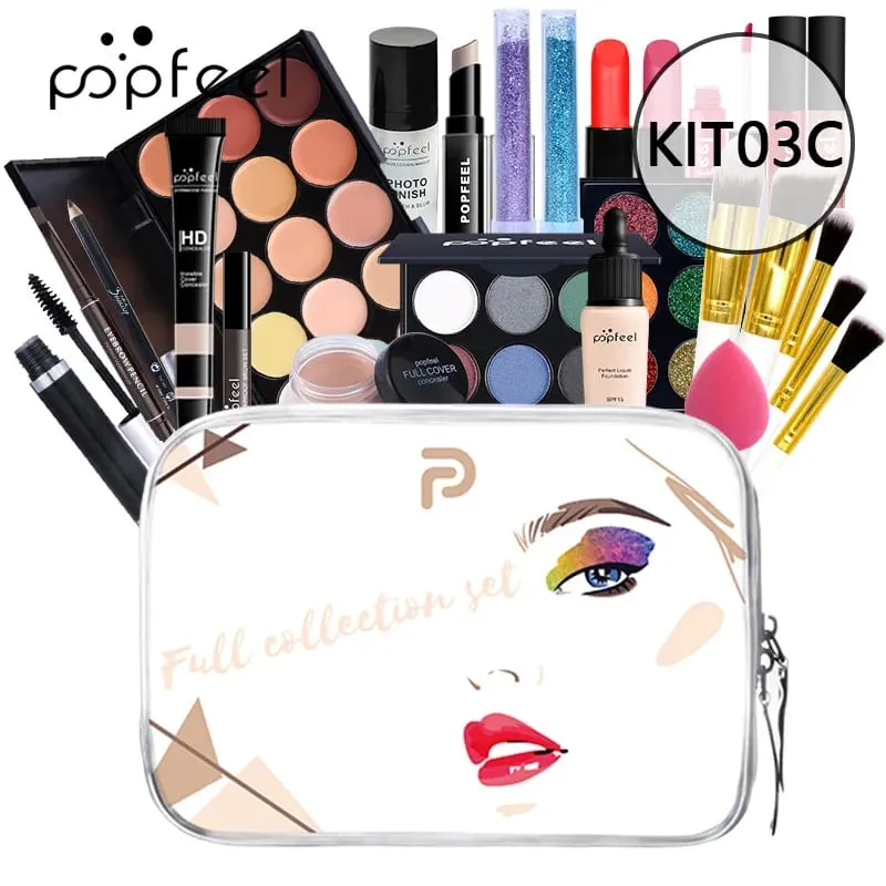 Makeup Full Kit Female Make Up Set Eye Shadow Eyeshadow Palette Lip Gloss Mascara Eyeliner Brushes Bag Make-up for Women