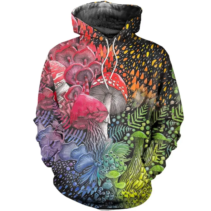 Fashion Colored Mushroom Pattern 3D Printed Hooded Sweatshirt Casual Super Large Hooded Sweatshirt Street Harajuku Men Pullover — image 13