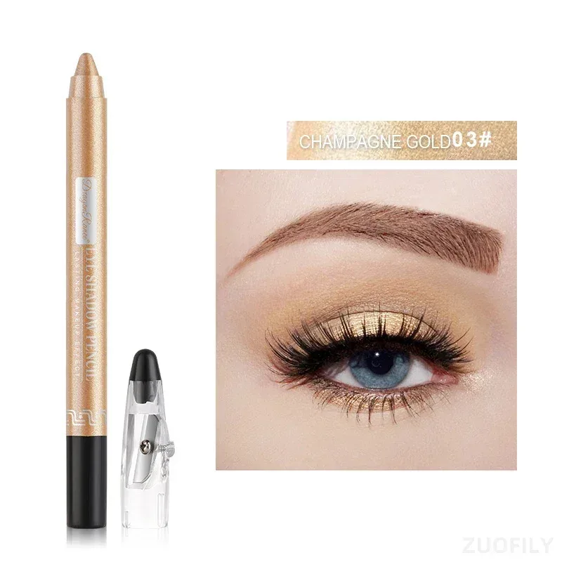12 cores glitter caneta sombra de longa duração fosco sombra paleta brilhante iluminador prata roxo delineador lápis cosméticos — image 18