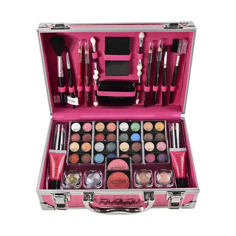 56 Buah Kit Pemula Rias Wajah Profesional dengan Kotak Rias Set Kado Kecantikan Liburan Kit Lengkap Kosmetik Pemula untuk Wanita — image 5