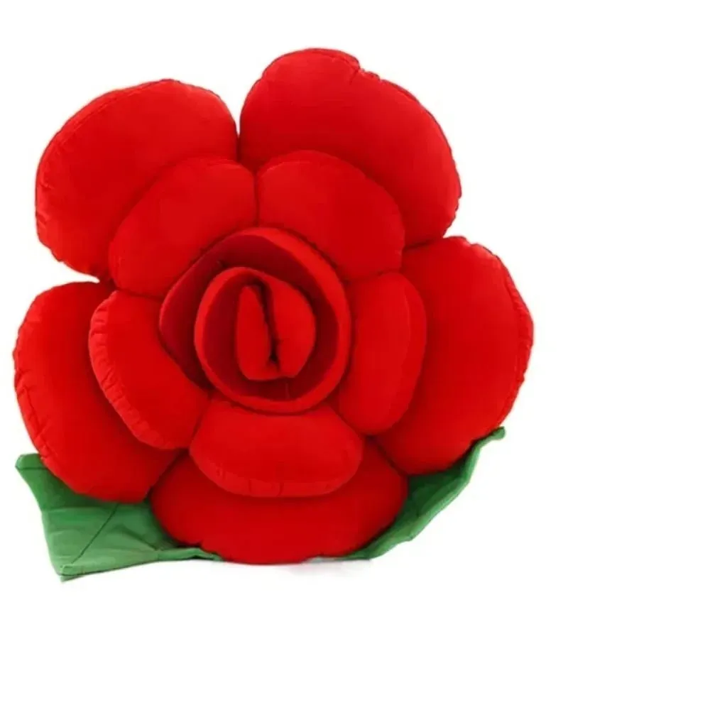 Nuovo grande cuscino a forma di rosa simulato peluche divano cuscino floreale cuscino colorato per interni auto decorazioni per la casa — image 10