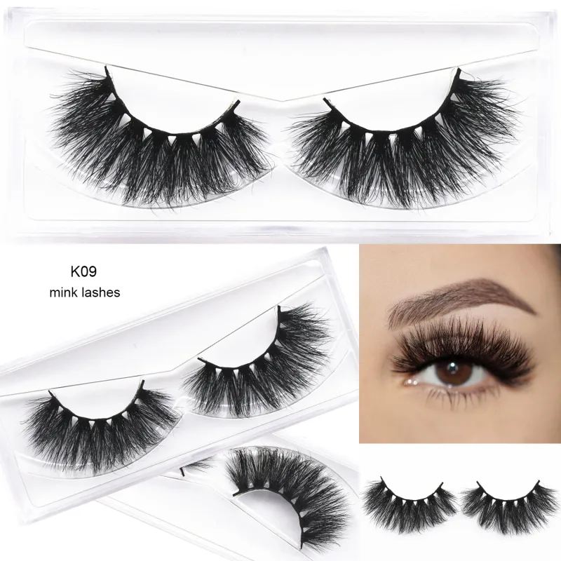 D20 réel vison cils Extension de cils naturel long ailé Volume cils à la main vison faux cils maquillage cils — image 22