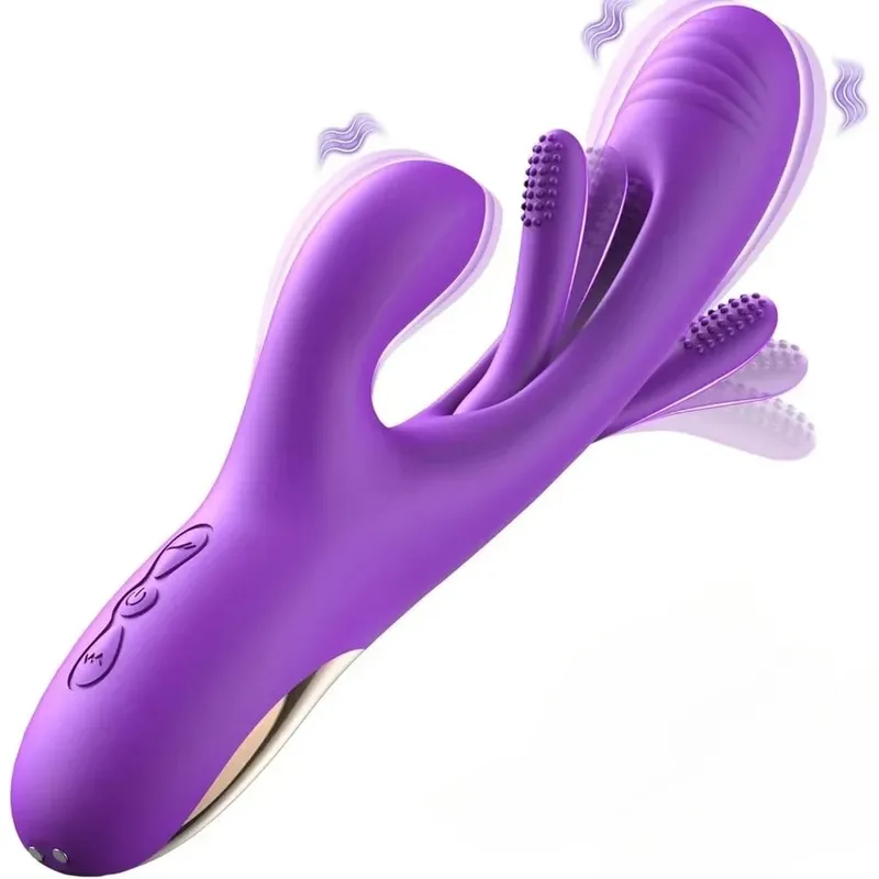 3-I-1 kaninvibrator til kvinder Kraftig bankende flagrende vibrator Klitoralstimulator massageapparat kvindelig G-punkt Finger Dildosex