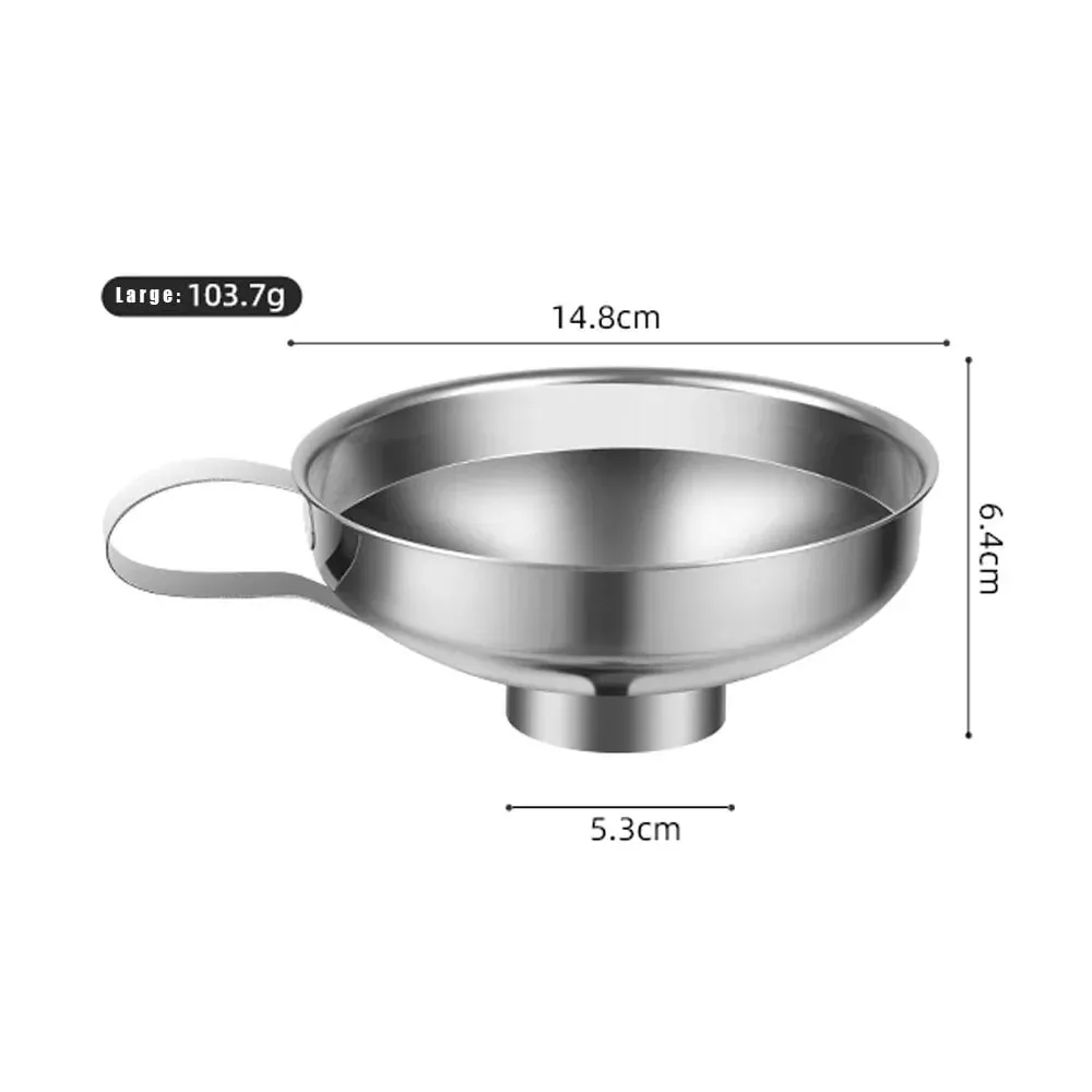 Entonnoir de cuisine en acier inoxydable de qualité supérieure, conception à grande bouche pour la mise en conserve de confiture, d'huile et de liquide, à usage domestique — image 8