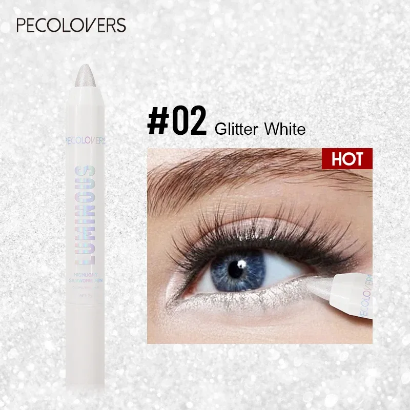 Long-lasting Brightening Highlighter Sparkling Eye Corner Lying Silk Pen Face Highlight and Eye Shadow Pearl White Gliter Pen — image 8
