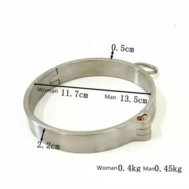 Stainless Steel Lockable Neck Collar Hand Ankle Cuffs Slave BDSM Tool Bondage Handcuffs Leg Irons Restraints Sex Toy for Couples — image 6