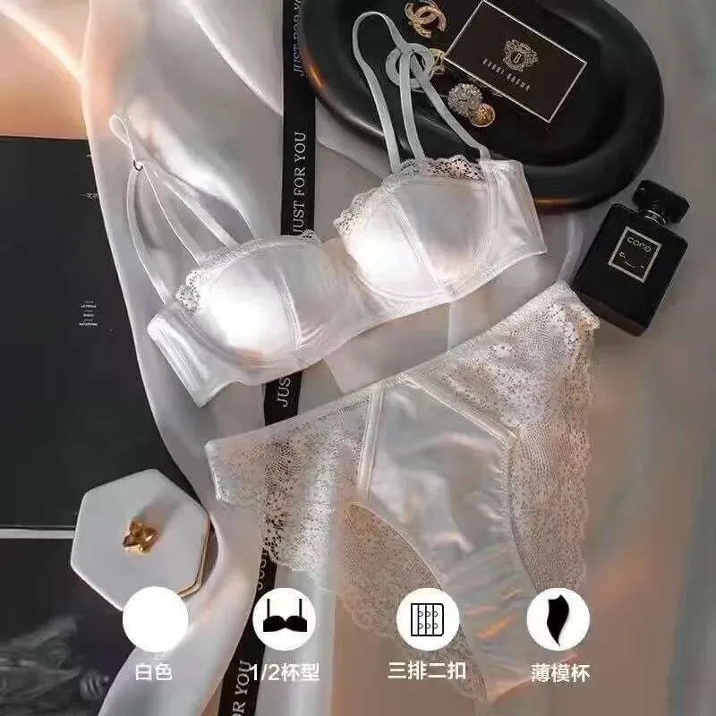 Европейский атласный комплект с половиной чашки пуш-ап BH Bügel Dünn Glatt Grün Spitze Komfortabel Sexy Dessous Für Damen 32-38 Лидер продаж YEMOMO — image 13