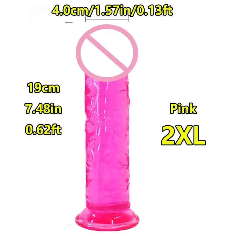 Super Cheap 7 Sizes 5 Colors Realistic Soft Jelly Dildo Suction Cup Adult Sex Toy for Women and Men Vaginal and Anal Masturbator — image 32