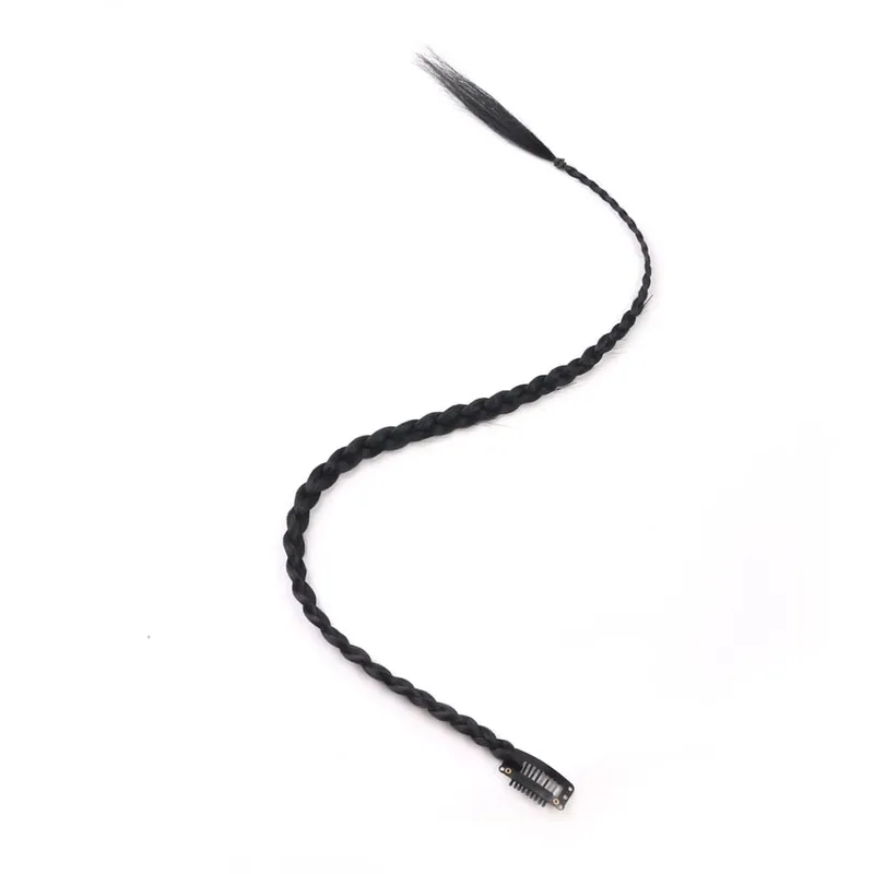 Extensions synthétiques à clips pour femmes, 5 pièces/lot, queue de cheval tressée arc-en-ciel, postiche ombré de 22 pouces, tresse en boîte avec Clip — image 14