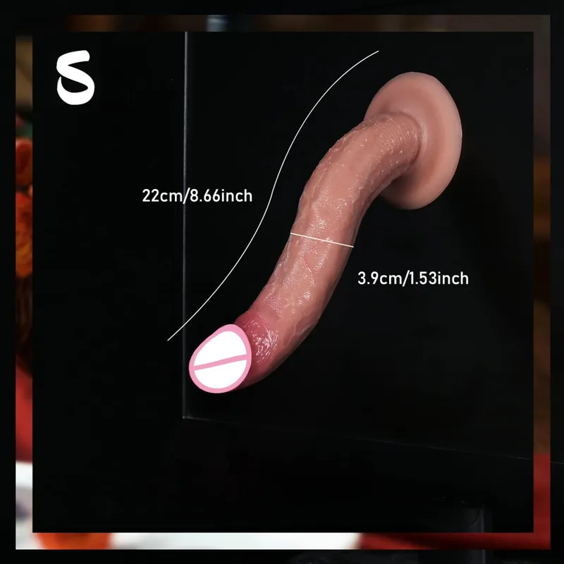 Realistico lungo e morbido butt plug dildo 3 dimensioni pene finto sensazione di pelle cazzo in silicone donna uomo masturbazione ventosa giocattoli del sesso anale
