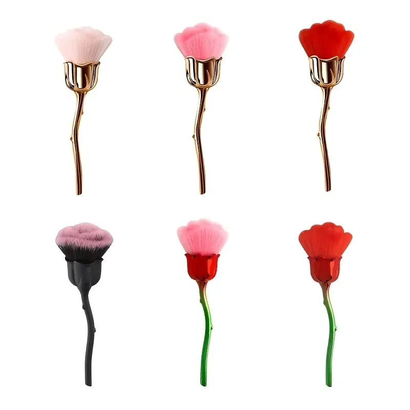 Una spazzola per polvere per unghie a forma di rosa Setole morbide Fondotinta per trucco Strumenti per fard e fondotinta Pennello per bellezza per fondotinta — image 5