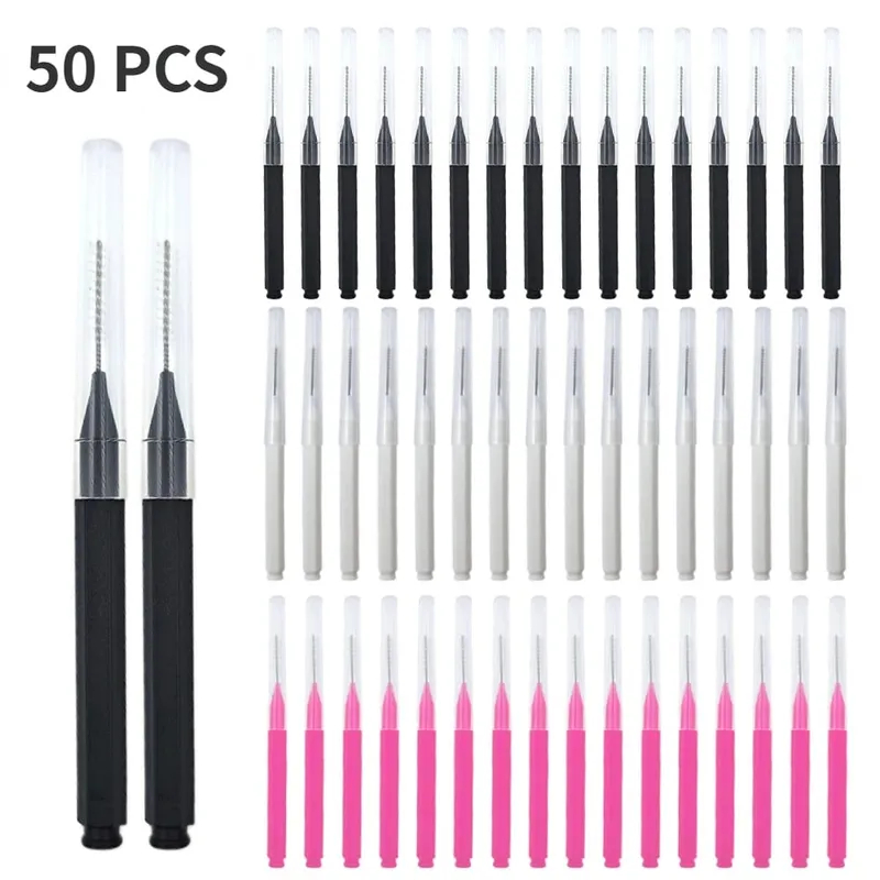 5/10/50PCS 미니 눈썹 브러쉬 눈썹 파마 브러쉬 일회용 눈썹 리프팅 브러쉬 구부릴 수있는 마이크로 속눈썹 브러쉬 애플리케이터 도구 — image 11