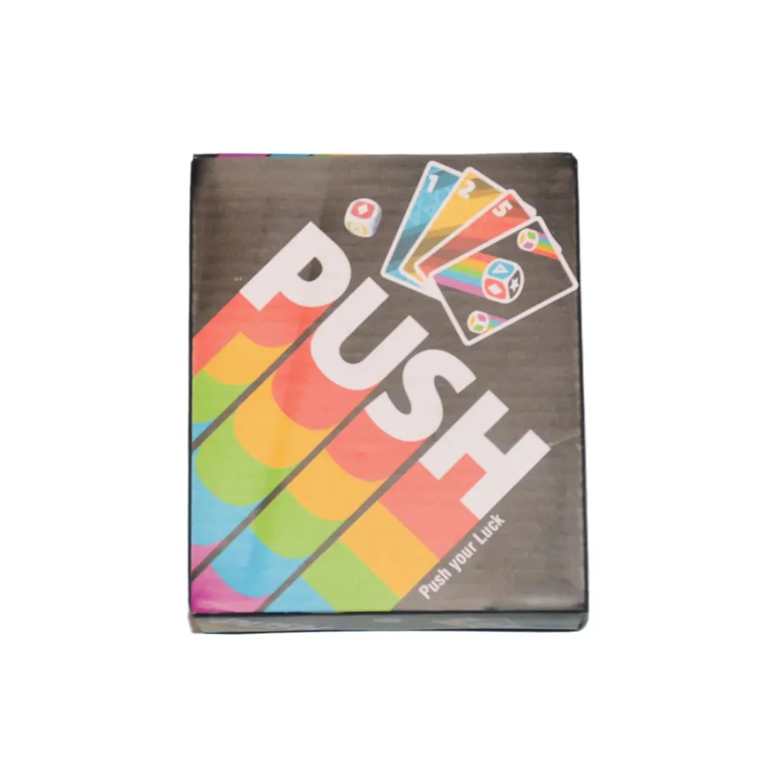 《Push 2026》 un juego de cartas, juego de mesa, juego interactivo con instrucciones en inglés, español, francés, alemán, italiano y holandés, de ritmo rápido, fácil de aprender, una excelente opción para fiestas — image 1