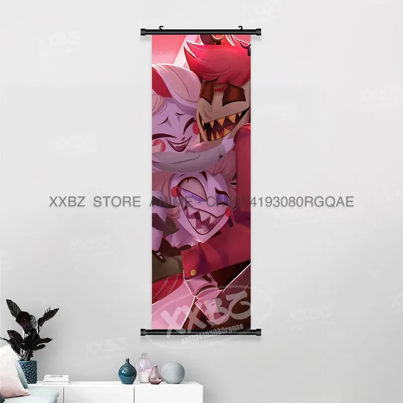 Simple Black Comedy Hazbin Hotel Home Decoration Hanging Painting Cartoon Wall Artwork Scrolls Picture Room Canvas Print Posters — image 40