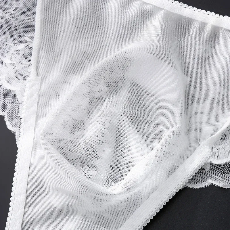 กางเกงในชาย ULTRA-บางลูกไม้ชุดชั้นใน SHEER Lmesh ยืดหยุ่นสูงกึ่งโปร่งใส Breathable Low-RISE กางเกง Sissy ชุดชั้นใน — image 3
