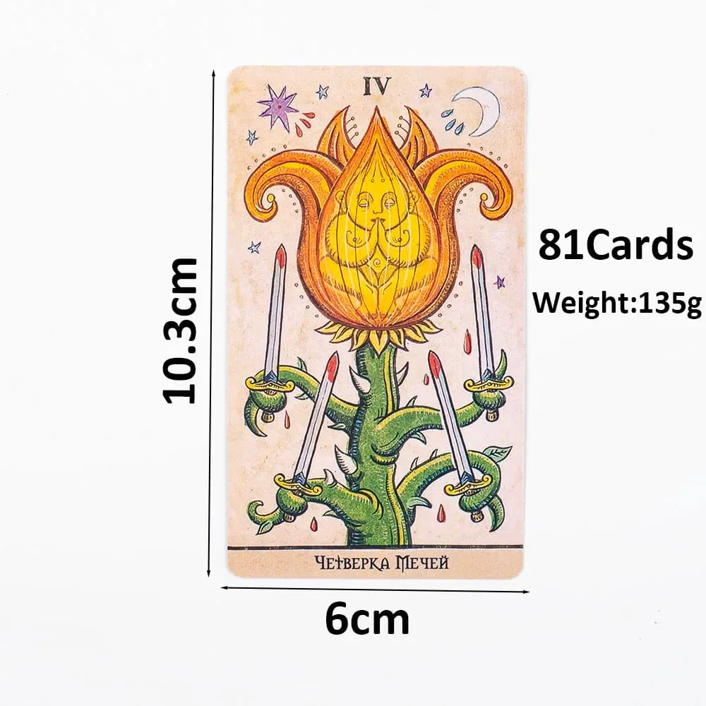 Trionfi Della Luna Tarot Russian Visions 81Pcs Divination Fate Tarot Oracle Cards Party Entertainment Board Game Cards 10.3*6Cm — image 4