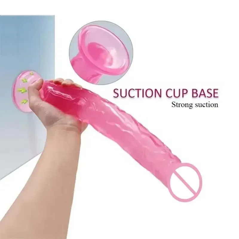 Godemiché rose doux et réaliste avec ventouse, gros pénis en Silicone, jouets sexuels anaux pour adultes, bouchons Dilldo pour femmes lesbiennes