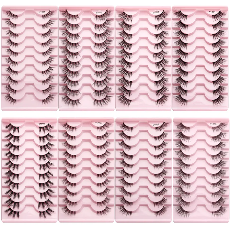 Mezze Ciglia Cat Eye Ciglia 3/5/10 Paia Ciglia Finte Soffici Morbide Aspetto Naturale Fascia Trasparente 3D Ciglia di Visone Estensione trucco