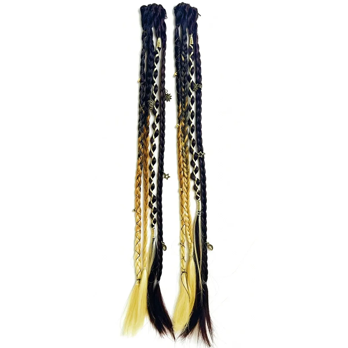 Box Braids Hair Extensions Pre-Braided Synthetic Colored Twist Braids with Hair Accessories for Women Hip Hop Punk Festival — image 10