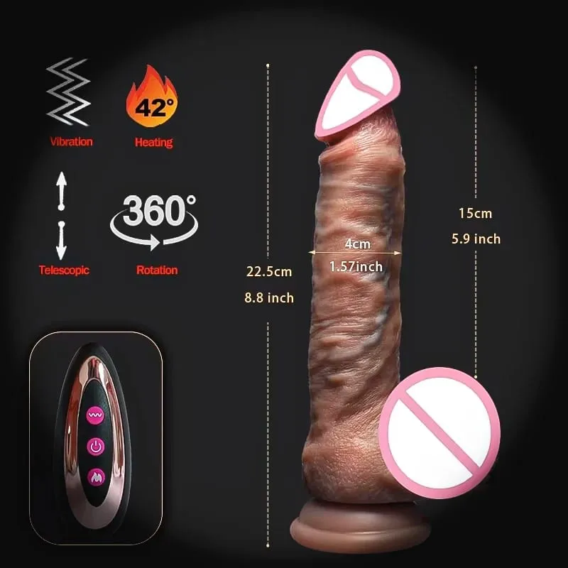 Telescopic Vibrator Dildo Heating Realistic Big Penis Female Vagina Massager Anal Plug Masturbator Sexy Adult Sex Toys For Women — image 22